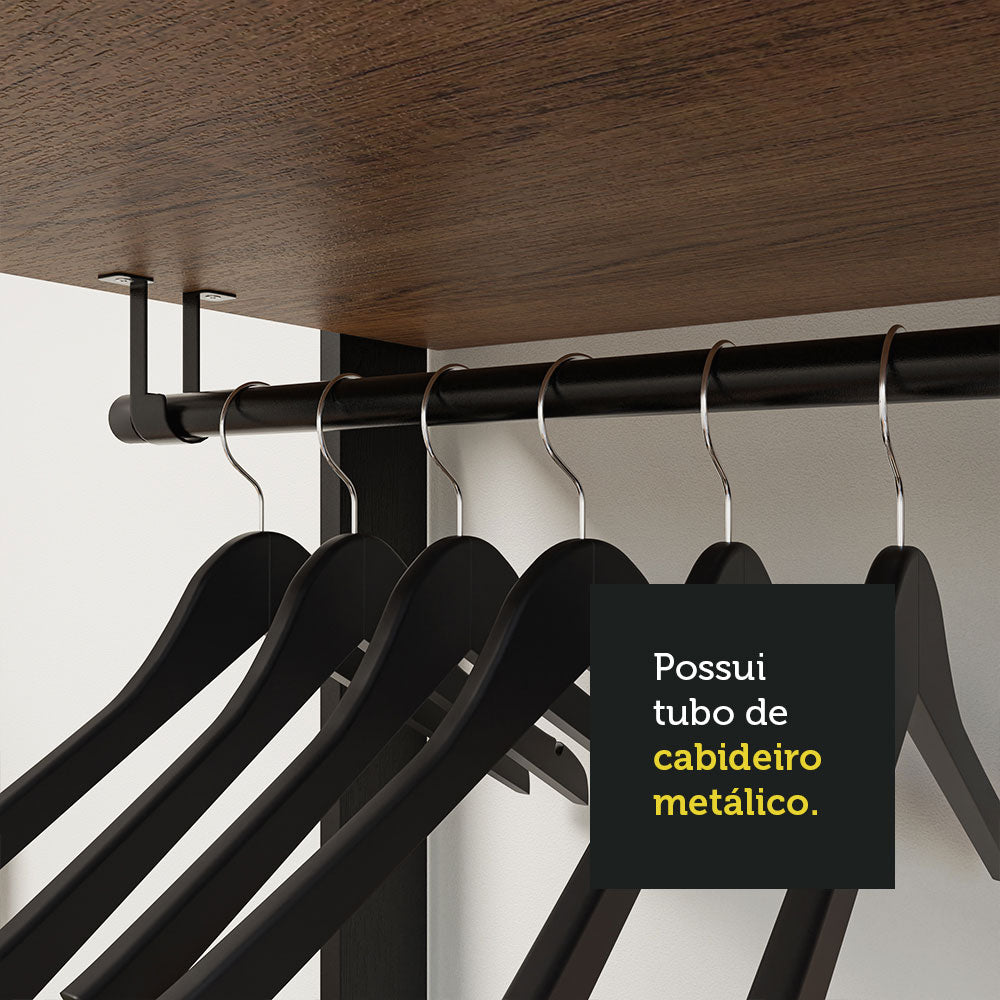 Clóset Modular Valencia 2 Cajones 70cm Marrón/Negro