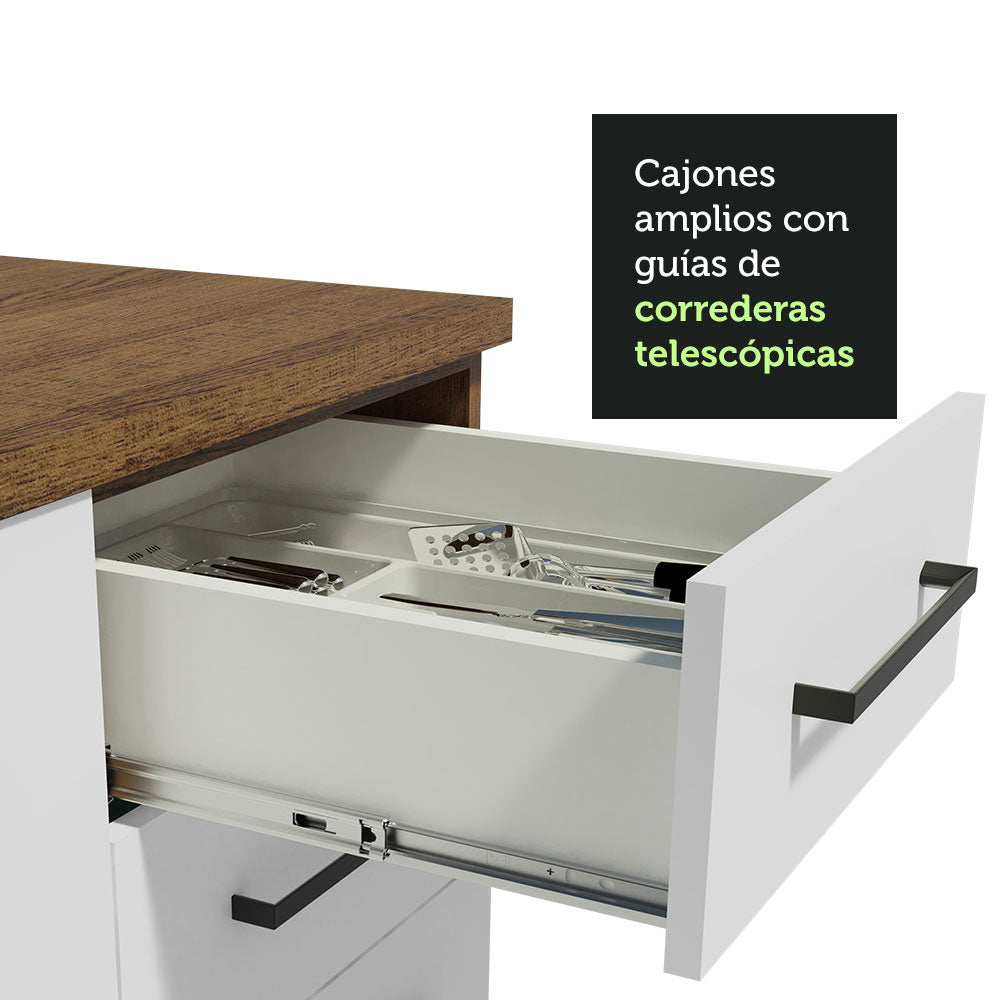 Mueble de Cocina Agata 120 cm - Mostrador para Lavadero con Encimera