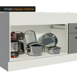 Mueble de Cocina para Tarja 150 cm 2 Puertas y 2 Cajones (Sin Encimera Ni Tarja) Blanco/Gris Agata