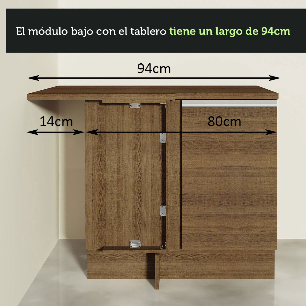 Mueble de Cocina Glamy - Mostrador de Esquina 1 Puerta
