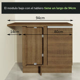 Mueble de Cocina Glamy - Mostrador de Esquina 1 Puerta