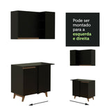 Cocina Integral Esquinera 392cm Reims Negro 01