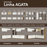 Kit con 2 Gabinetes superiores 3 Puertas Marrón/Blanco Agata