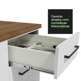 Kit con 2 Gabinetes Bajos y 2 Gabinetes superiores 200cm Blanco/Marrón Agata