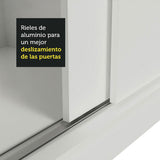 Clóset Soltero 2 Puertas Corredizas con Espejos 2 Cajones Blanco Max