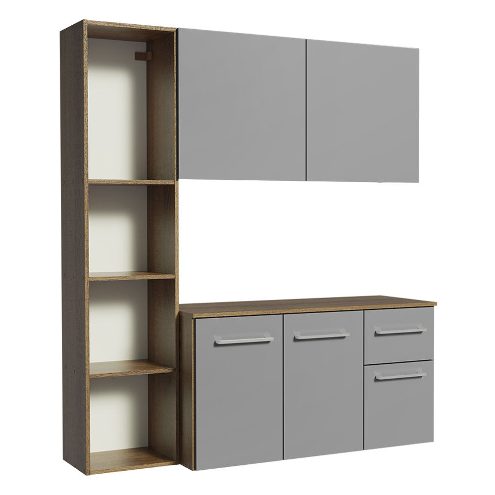 Cocina Integral 120cm Marrón/Gris Easy