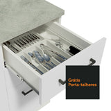 Mueble de Cocina para Lavadero 120 x 60 cm 2 Puertas y 3 Cajones (Sin Encimera) Blanco Agata