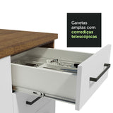 Gabinete Bajo 150cm 2 Cajones Marrón/Blanco Agata (Sin Encimera)