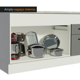 Gabinete Bajo para Tarja 150 cm 2 Puertas y 2 Cajones (Con Encimera) Agata Blanco/Gris