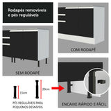 Gabinete Bajo 60 cm 3 Cajones Glamy Blanco/Negro