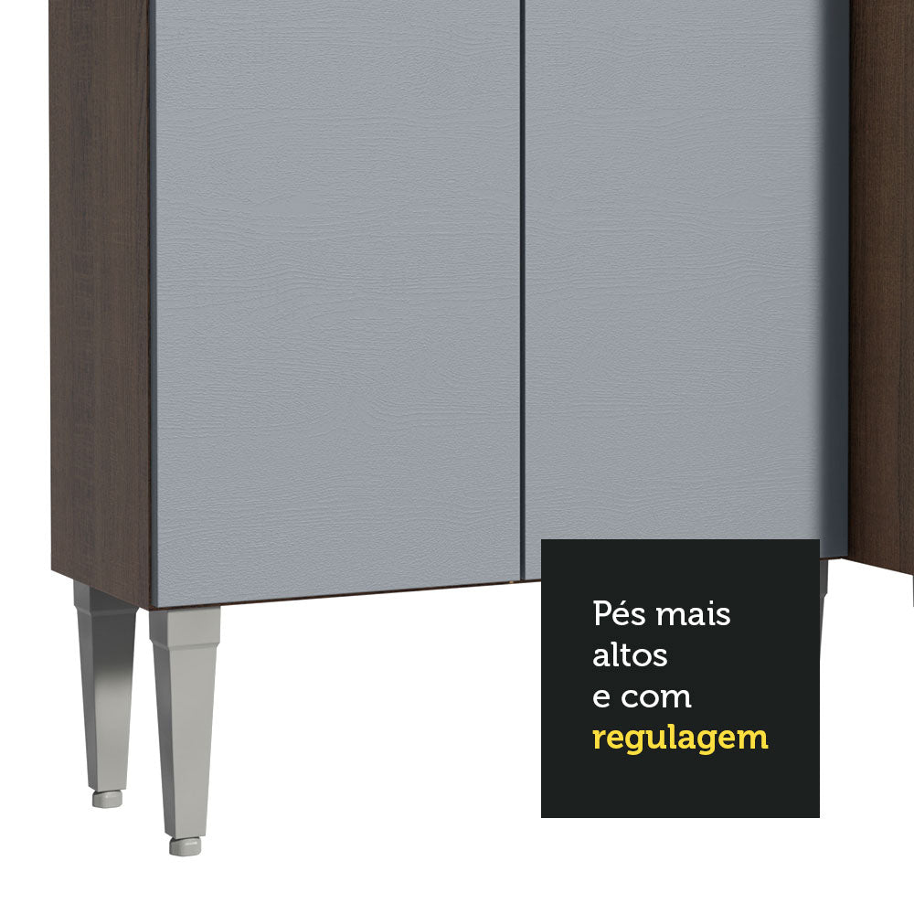 Cocina Integral Esquinera 417cm Marrón/Gris Emilly 02