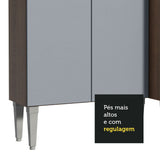 Cocina Integral Esquinera 417cm Marrón/Gris Emilly 02