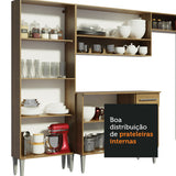 Cocina Integral 229cm con Lavadero Marrón/Gris Emilly 12