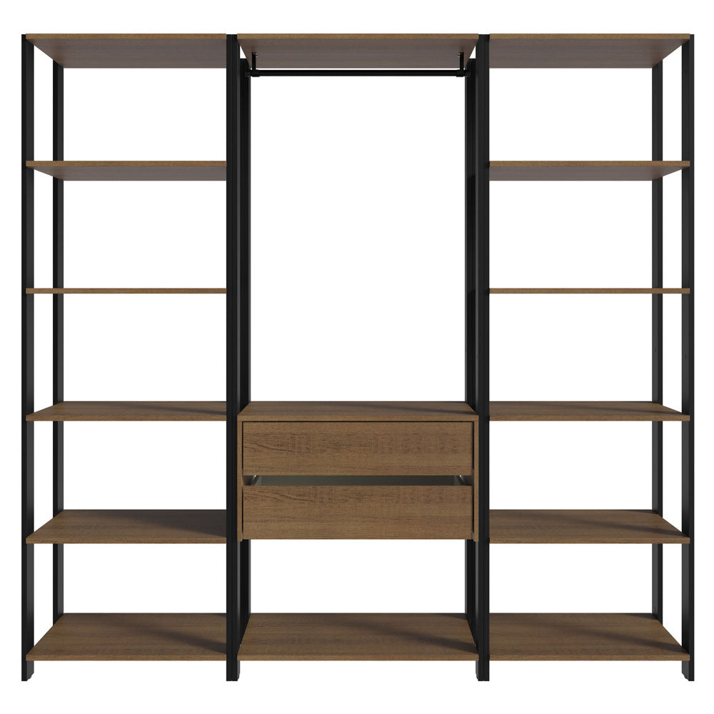 Clóset Modulado Valencia 2 Cajones 188cm Marrón/Negro 01