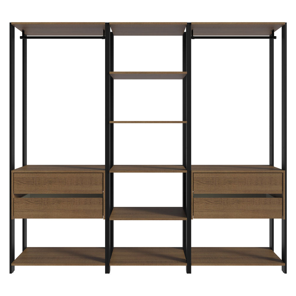 Clóset Modulado Valencia 4 Cajones 199cm Marrón/Negro 02
