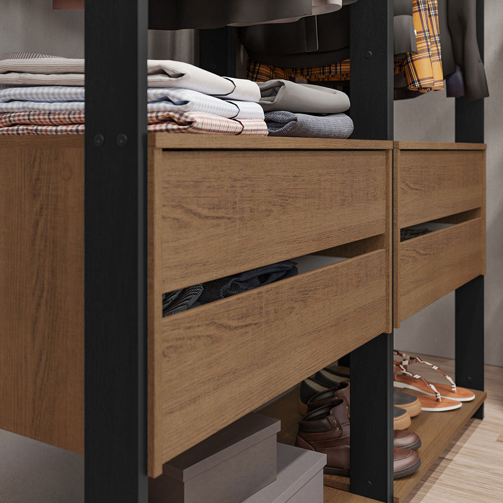 Clóset Modulado Valencia 4 Cajones 358cm Marrón/Negro 03