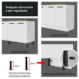 Kit con 2 Gabinetes Bajos y 2 Gabinetes superiores 200cm Blanco/Marrón Agata
