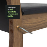 Juego de Comedor Mesa Encimera de Madera 6 Sillas Marrón/Negro Beverly