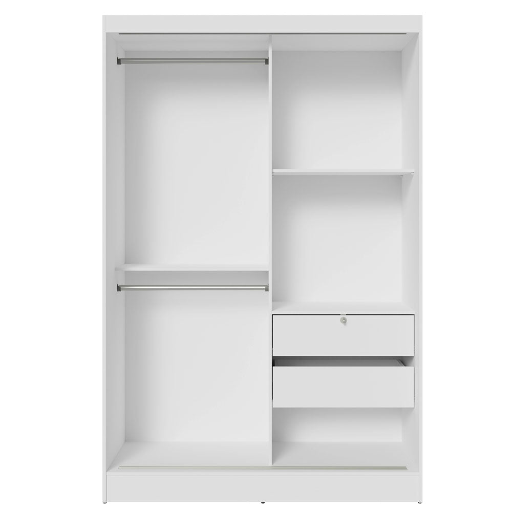 Clóset Soltero 2 Puertas Corredizas con Espejos 2 Cajones Blanco Max