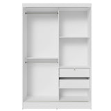 Clóset Soltero 2 Puertas Corredizas con Espejos 2 Cajones Blanco Max