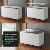 Mueble para Lavadero 120 cm 2 Puertas Blanco Reims