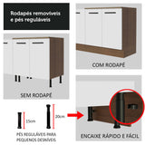 Gabinete Bajo 150cm 2 Cajones Marrón/Blanco Agata (Sin Encimera)