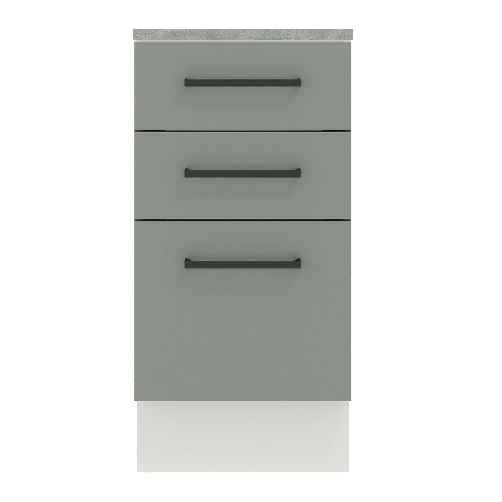 Gabinete Bajo 40cm 3 Cajones Blanco/Gris Agata