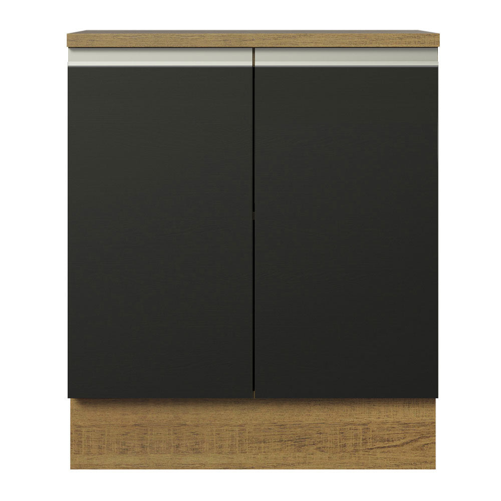 Gabinete Bajo 70 cm 2 Puertas Marrón/Negro Glamy