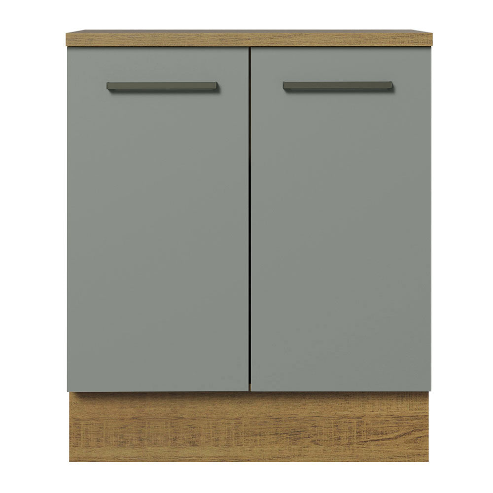Gabinete Bajo 70 cm 2 Puertas Agata Marrón/Gris