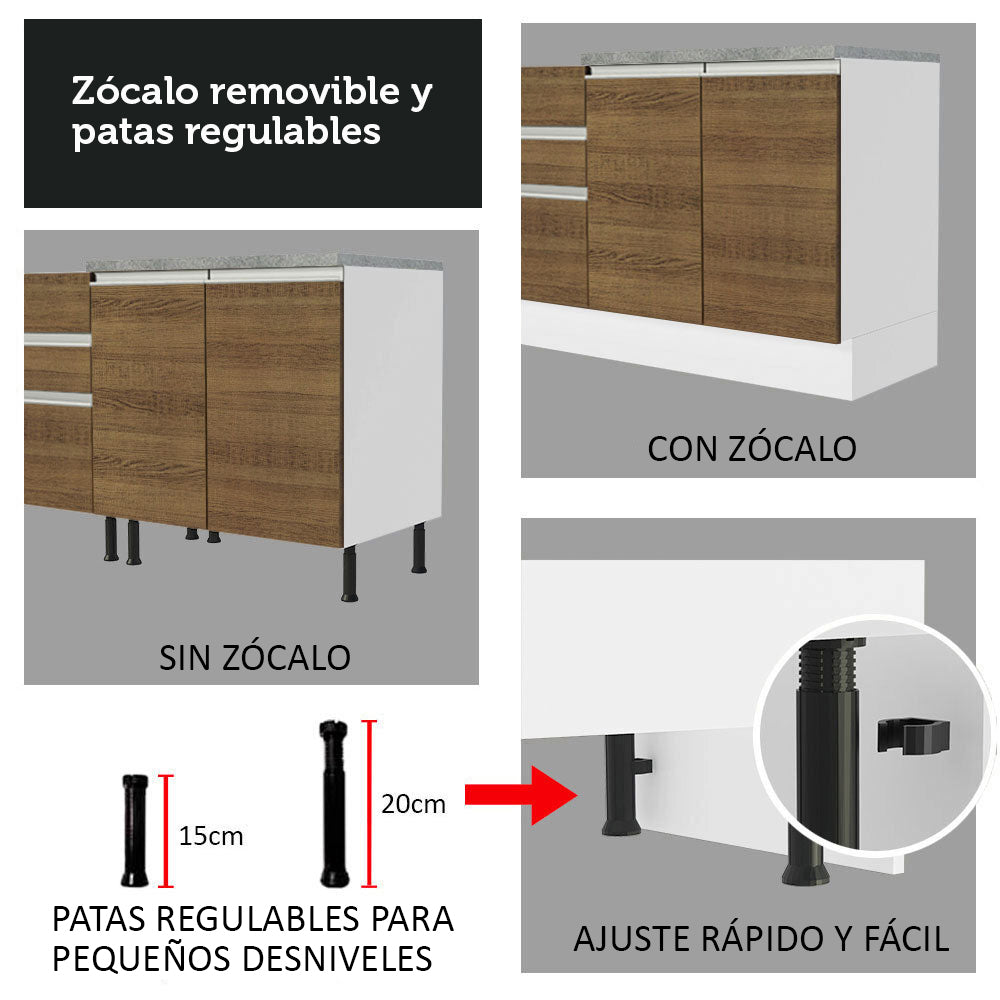 Mueble de Cocina Integral de Esquina Glamy 469 cm 01