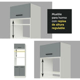 Cocina Integral 270cm Blanco/Gris Agata 03