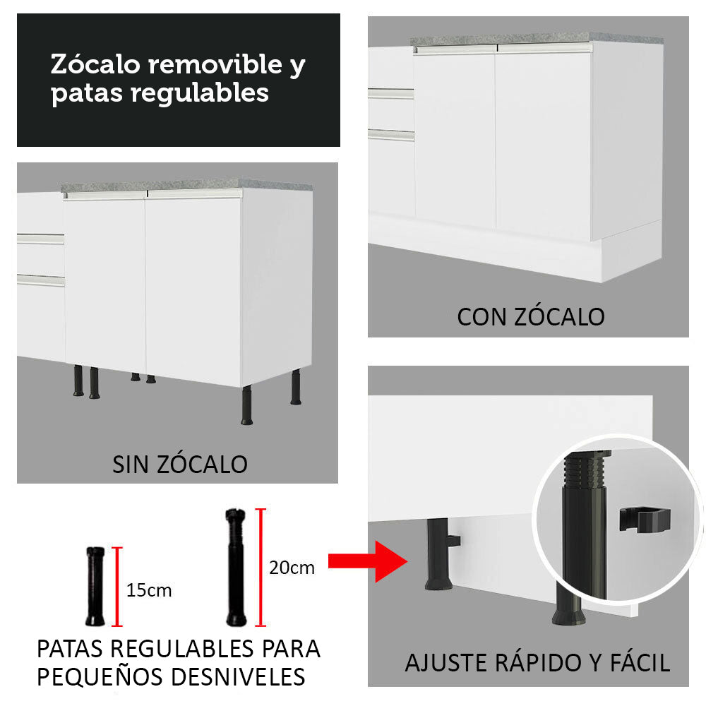 Mueble de Cocina Integral Glamy 120 cm - Con Lavadero 09