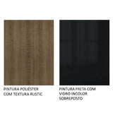 Mesa de Comedor Rectangular Encimera de Vidrio Marrón/Negro 5364 02