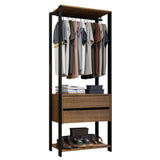 Clóset Modular Valencia 2 Cajones 70cm Marrón/Negro