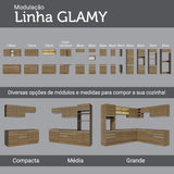 Gabinete Bajo con Tarja 150cm 2 Puertas 2 Cajones Marrón Glamy