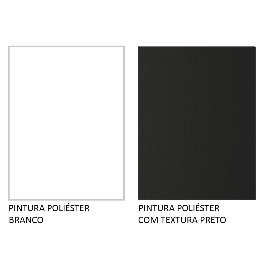Gabinete Bajo 60 cm 3 Cajones Glamy Blanco/Negro