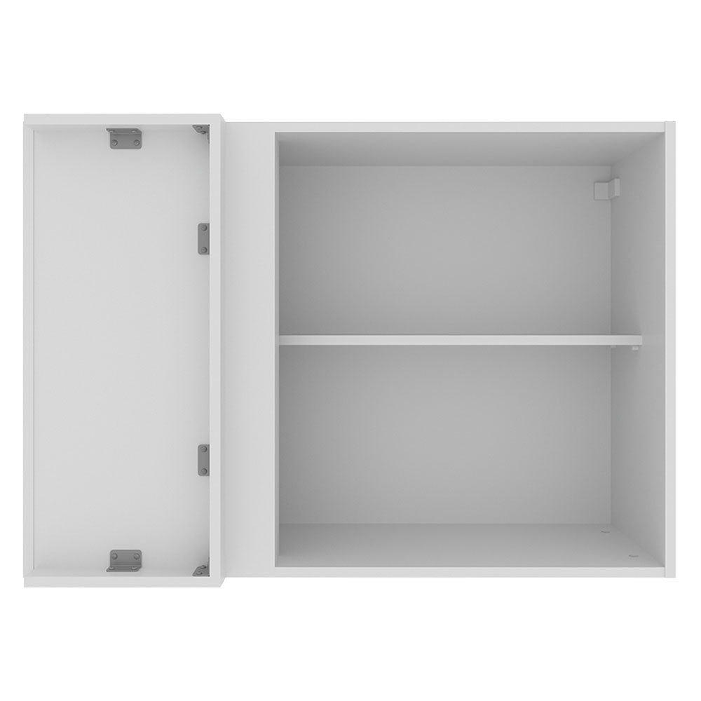 Gabinete Superior de Esquina 1 Puerta Glamy Blanco/Negro