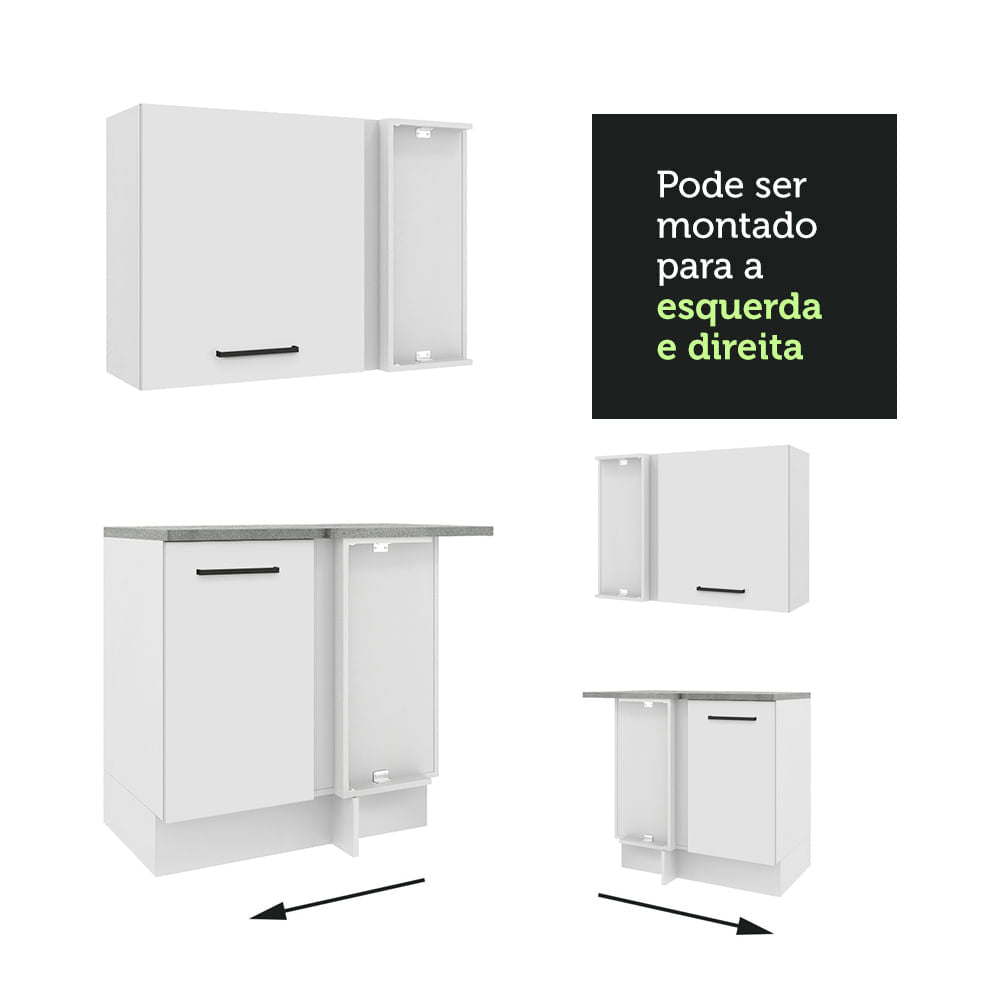 Cocina Integral Esquinera 399cm Blanco Agata 01