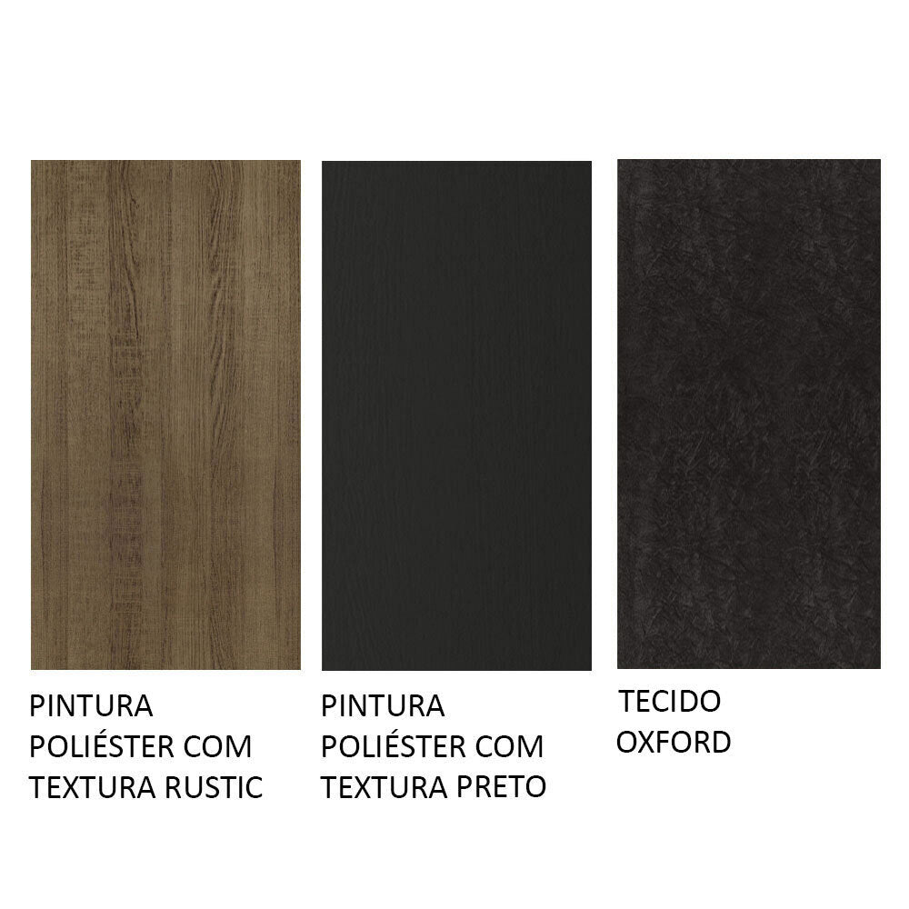 Juego de Comedor Mesa con Encimera de Madera 4 Sillas Marrón/Negro/Oxford Ashley