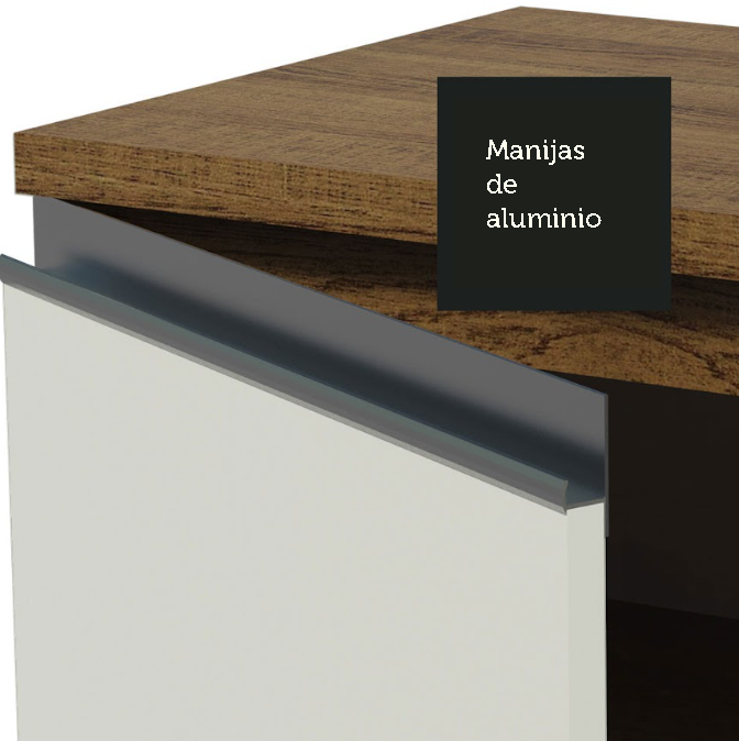Mueble de Cocina Glamy 120 cm - Mostrador para Lavadero con Encimera