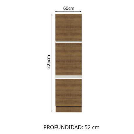 Mueble Despensa Madesa Glamy 60 cm 3 Puertas Marrón