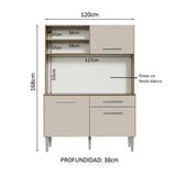 Mueble de Cocina Compacto 120cm Marron/Crema Life Madesa