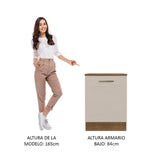 Gabinete Bajo Agata 60 cm 1 Puerta Marrón/Crema