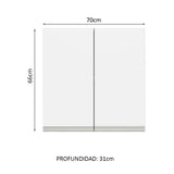 Gabinete Superior 70 cm 2 Puertas Glamy Marrón/Blanco