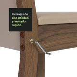 Juego de Comedor Mesa con Encimera de Vidrio y 4 Sillas Marrón/Beige Moscou Plus