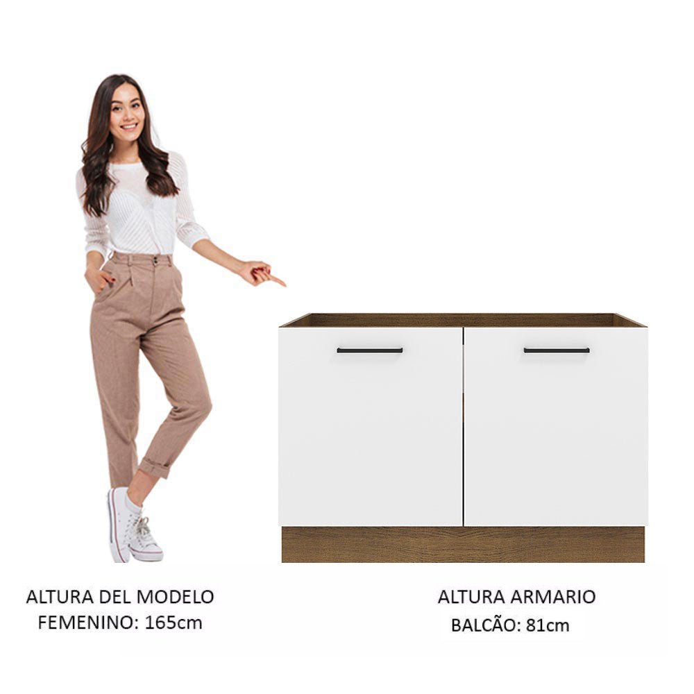 Mueble de Cocina Agata 120 cm - Mostrador para Lavadero con Encimera