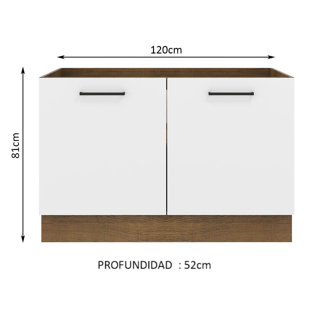 Mueble de Cocina Agata 120 cm - Mostrador para Lavadero con Encimera