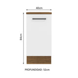 Mueble de Cocina Madesa Agata 40 cm 1 Puerta Marrón/Blanco