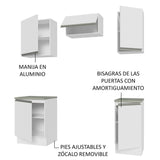 Cocina Compacta 160cm Blanco Glamy Madesa 07