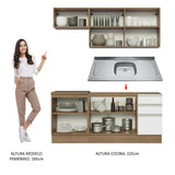 Cocina Integral con Lavadero 180cm Glamy 13 Marrón/Blanco